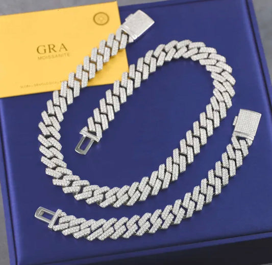 📿 Iced Out Cuban Link Chain Set 💎🔥 – Gold & Silver Edition