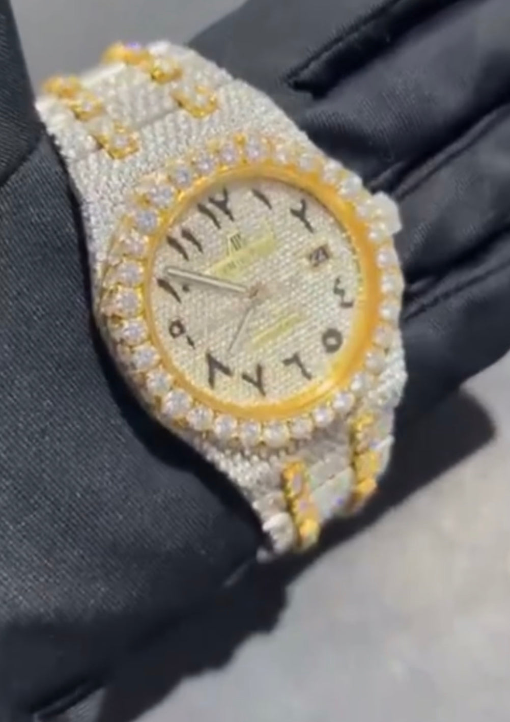 Luxury Iced-Out AP Moissinate Automatic Watch ⌚