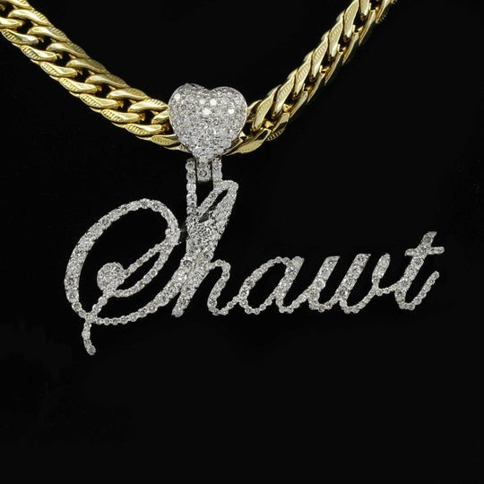 Custom Shawt Name Moissanite Round Diamond Hip Hop Pendant