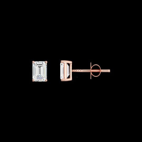 3ct Emerald Cut Moissanite Earrings For Women