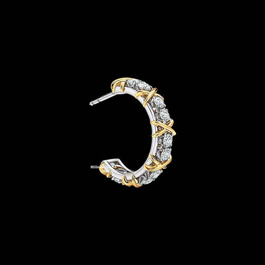 1.75ct Round VVS Hoop Moissanite Earrings