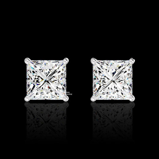 Princess Cut Moissanite Earrings For Women