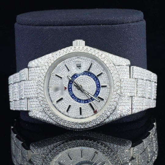 Superior White Gold Color Moissanite Diamond Iced Out Watch