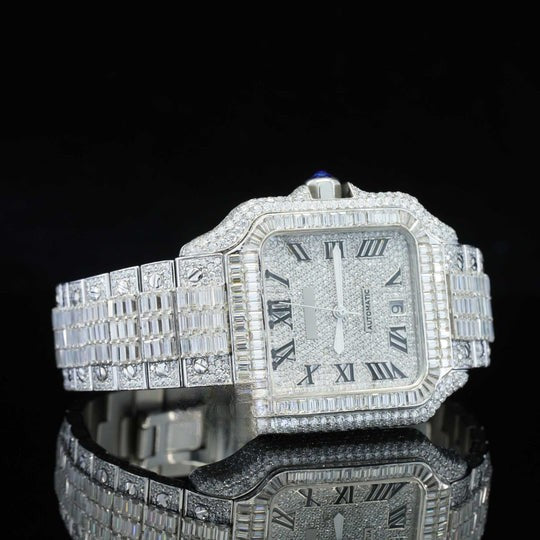 Iconic Roman Number Hip Hop Iced Out Moissanite Watch