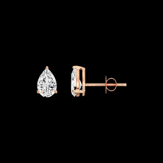 3ct Pear Cut Moissanite Stud Earrings For Women