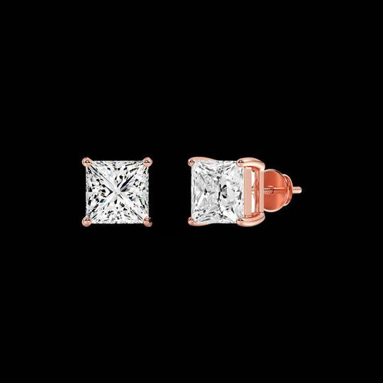 Princess Cut Moissanite Earrings For Women