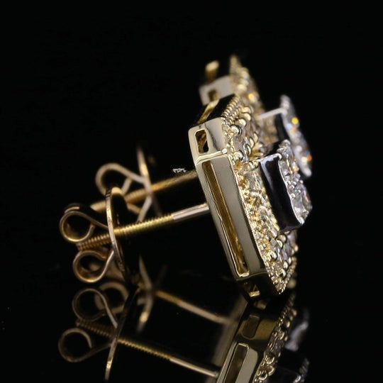 Fashionable Round Cut Screw Back Moissanite Diamond Unisex Earring