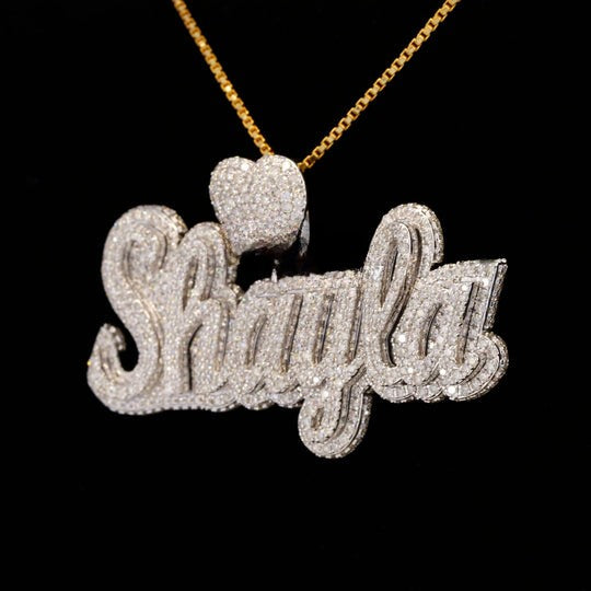 Custom Shayla Name Moissanite Round Diamond Totally Hip Hop Pendant