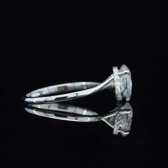 2ct Moissanite Diamond Bazel Set Cushion Cut Solitaire Ring