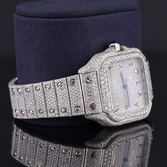 Moissanite Watch Iced Out Automatic Arabic Style Watch