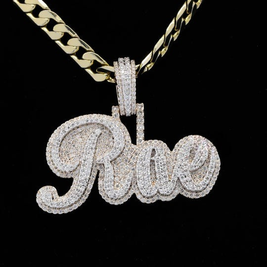 Custom Rae Name Moissanite Diamond Bust Down Hip Hop Pendant Rapper