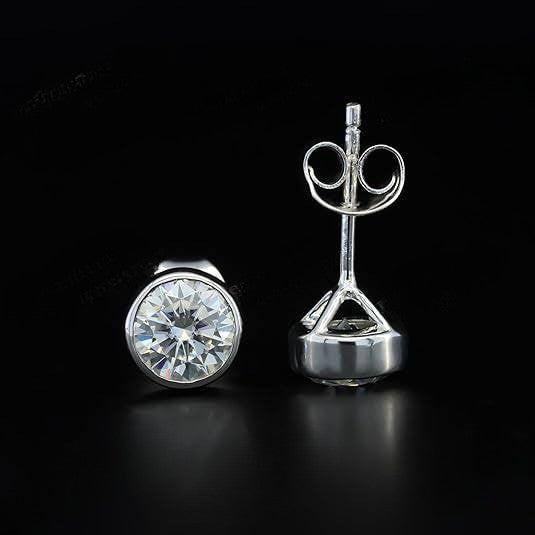1.50ct Moissanite Diamond 925 Sterling Silver Push Back Stud Earrings
