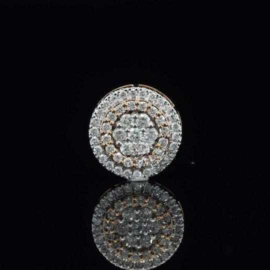 Stylish Flower Screw Moissanite Diamond Hip Hop Style Unisex Earring