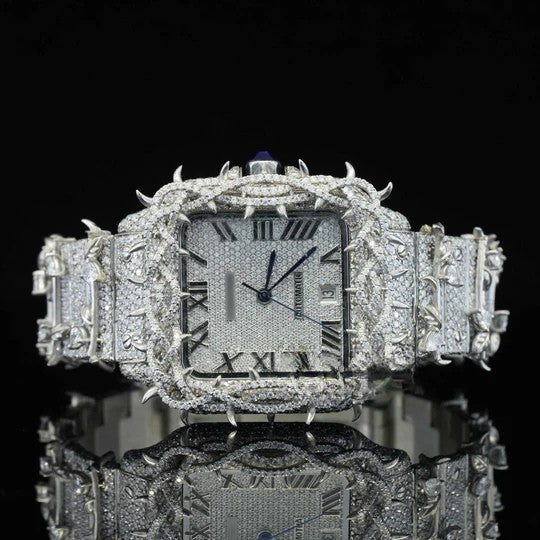 Beautiful Automatic Tree Branch Moissanite Watch For Men