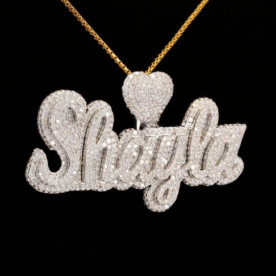 Custom Shayla Name Moissanite Round Diamond Totally Hip Hop Pendant