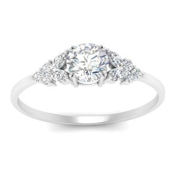 Round Shape Prong Setting Moissanite Diamond Amazing Engagement Ring
