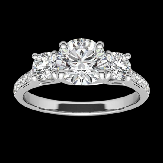 Beautiful Three Stone Moissanite Engagement Ring For Women