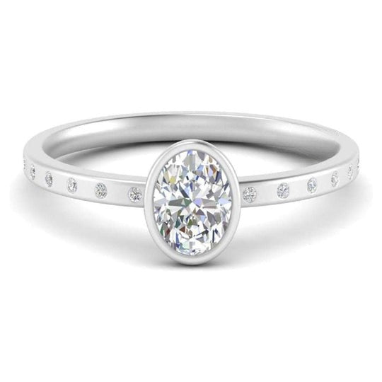Oval Cut 2ct Moissanite Diamond Promise Ring