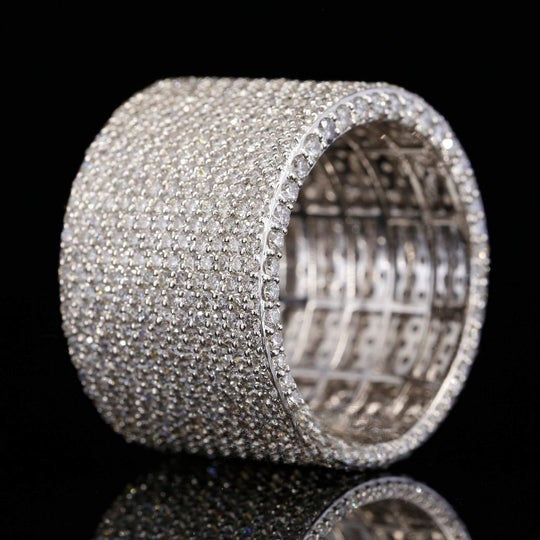 Fabulous Round Moissanite Diamond Ice Out Hip Hop Band Ring