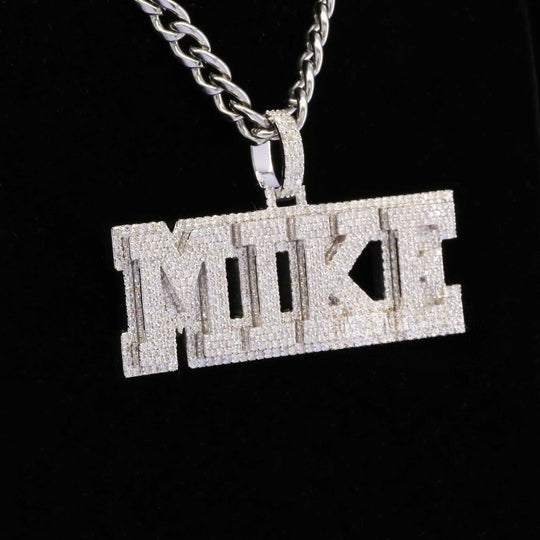 Custom Mike Name Moissanite Diamond Bust Down Hip Hop Pendant Rapper