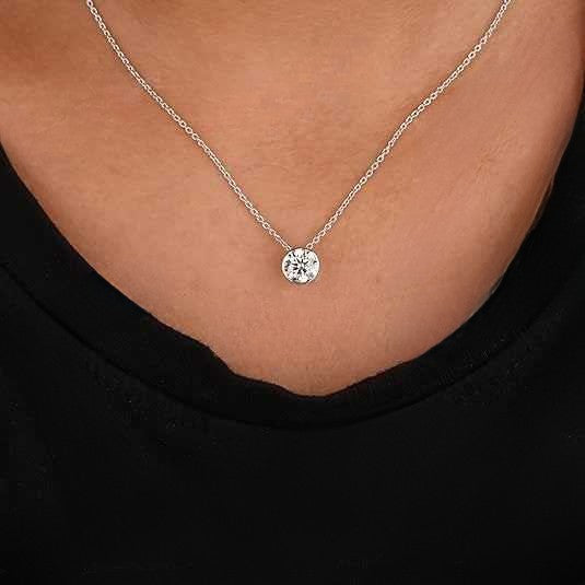 1ct Moissanite Diamond Pendant Necklace 925 Silver