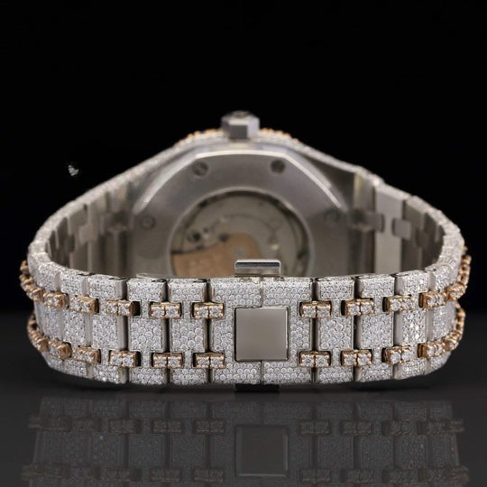 Luxurious Fully Iced Out Moissanite Dial Bust Down Automatic Watch