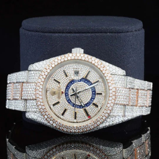 Fabulous White Dial Moissanite Diamond Watch for men