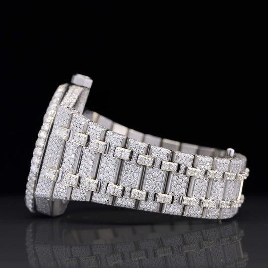 Royal Elegant Fully Iced Out Moissanite Diamond Automatic Wrist Watch For Men