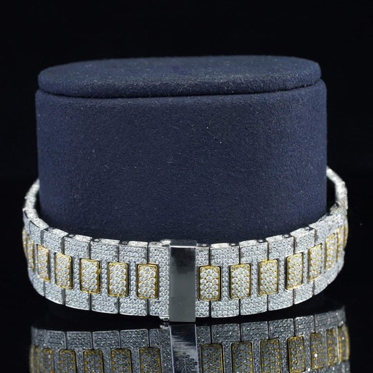 Classic Two Tone Moissanite Diamond Iced Out Automatic Watch