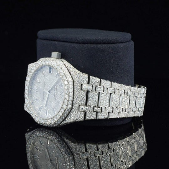 Unique Iced Out Moissanite Diamond Fully Automatic Watch For Men