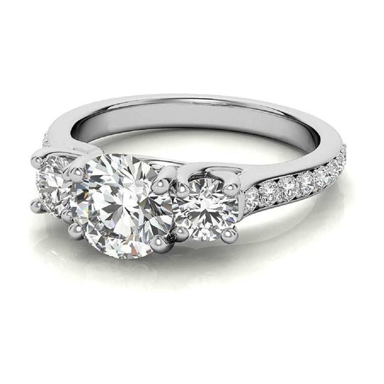 Beautiful Three Stone Moissanite Engagement Ring For Women