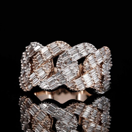 Baguette Moissanite Diamond Iced Out Hip Hop Ring