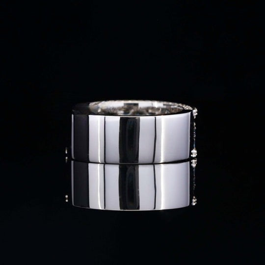 Black Stylish Moissanite Diamond Iced Out Hip Hop Half Band Ring