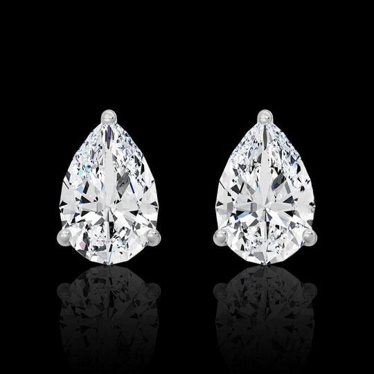 3ct Pear Cut Moissanite Stud Earrings For Women