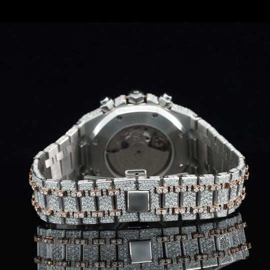 Fabulous Iced Out Bust Down Moissanite Diamond Automatic Watch