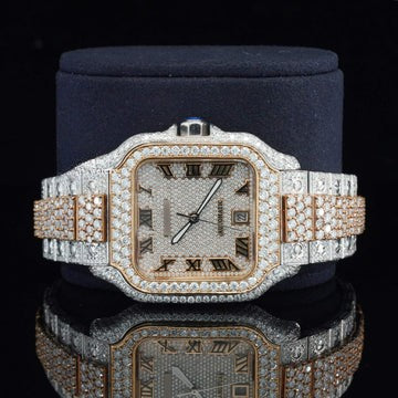 Awesome Iced Out Moissanite Watch For Men Sapphire Crystal Glass