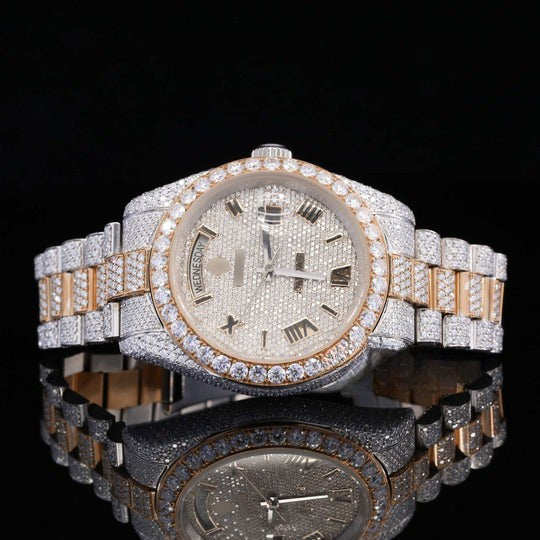 Stylish Full Body Diamond Iced Out Moissanite Watch Luxurious For Men