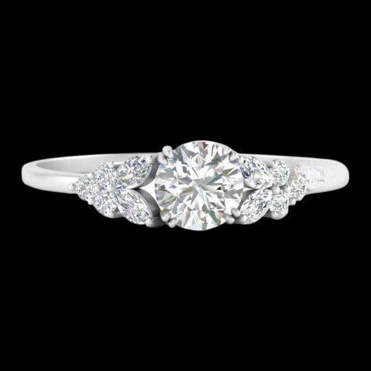 Round Shape Prong Setting Moissanite Diamond Amazing Engagement Ring