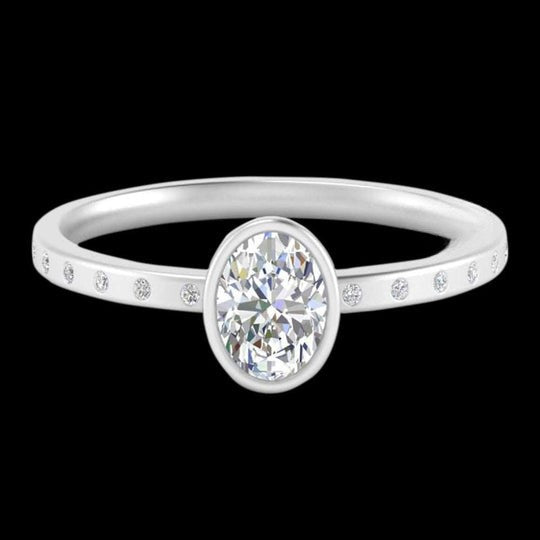 Oval Cut 2ct Moissanite Diamond Promise Ring