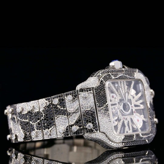 Luxury Aesthetic Snake Skin Pattern Iced Out Moissanite Watch