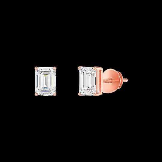 3ct Emerald Cut Moissanite Earrings For Women