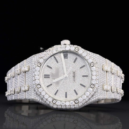 Royal Elegant Fully Iced Out Moissanite Diamond Automatic Wrist Watch For Men