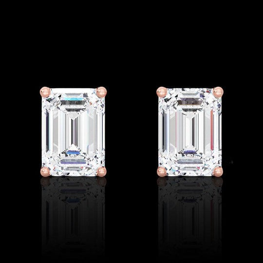 3ct Emerald Cut Moissanite Earrings For Women