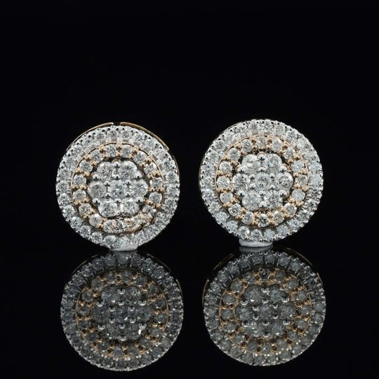 Stylish Flower Screw Moissanite Diamond Hip Hop Style Unisex Earring
