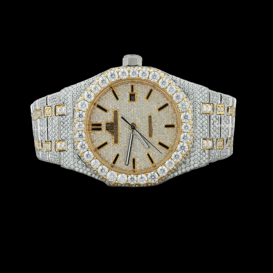 Luxury Iced-Out AP Moissinate Automatic Watch ⌚