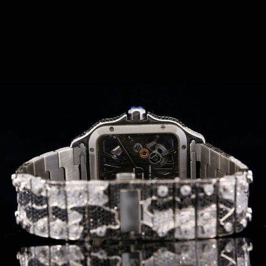 Luxury Aesthetic Snake Skin Pattern Iced Out Moissanite Watch