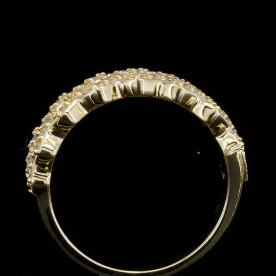 1.10ct Round Moissanite Diamond Cuban Link Style Hip Hop Ring