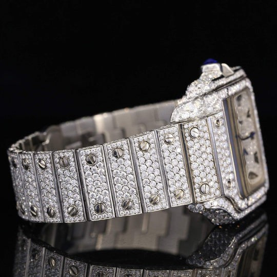 Awesome White Gold Color Moissanite watch Iced Out Watch For Men