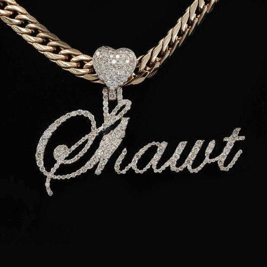 Custom Shawt Name Moissanite Round Diamond Hip Hop Pendant
