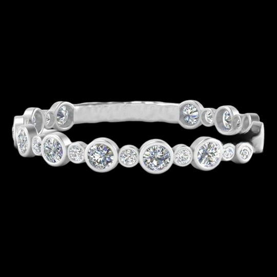 Round Shape Stackable Ring Moissanite Diamond
